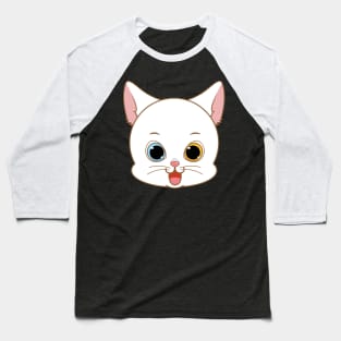 Cute White Cat Baseball T-Shirt